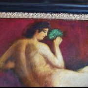 Oil Painting of a Nude Woman from the Mid-20th Century