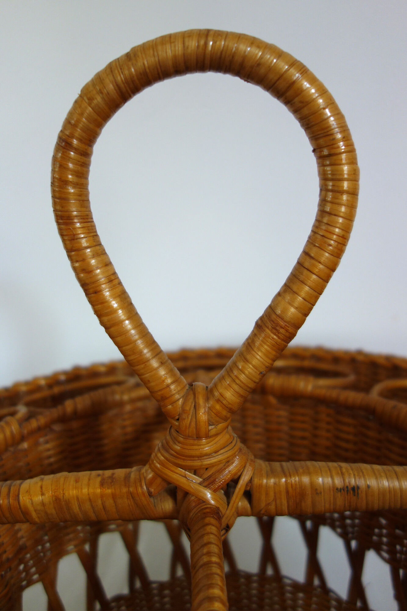 Old bottles and glasses holder wicker vintage aperitif