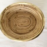 Rattan and gilded brass basket