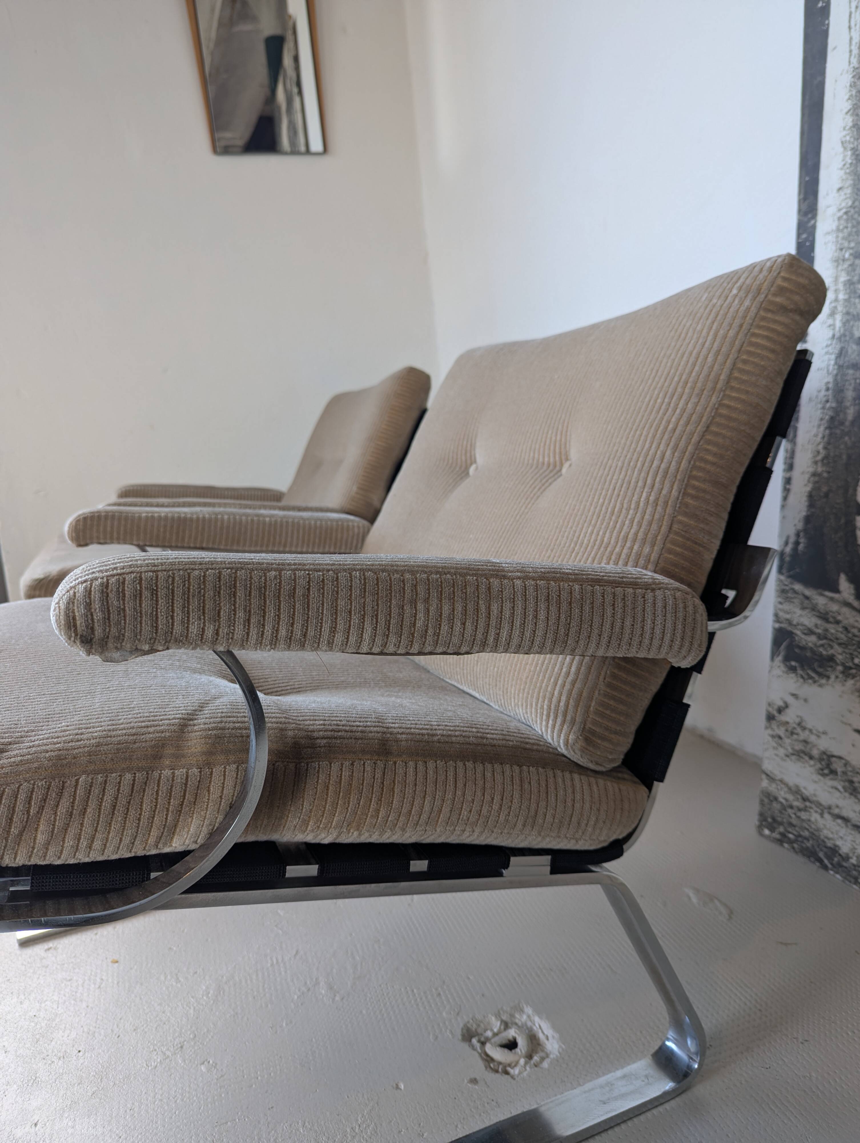 Pair of modernist armchairs by Reinhold Adolf for COR, 1970.