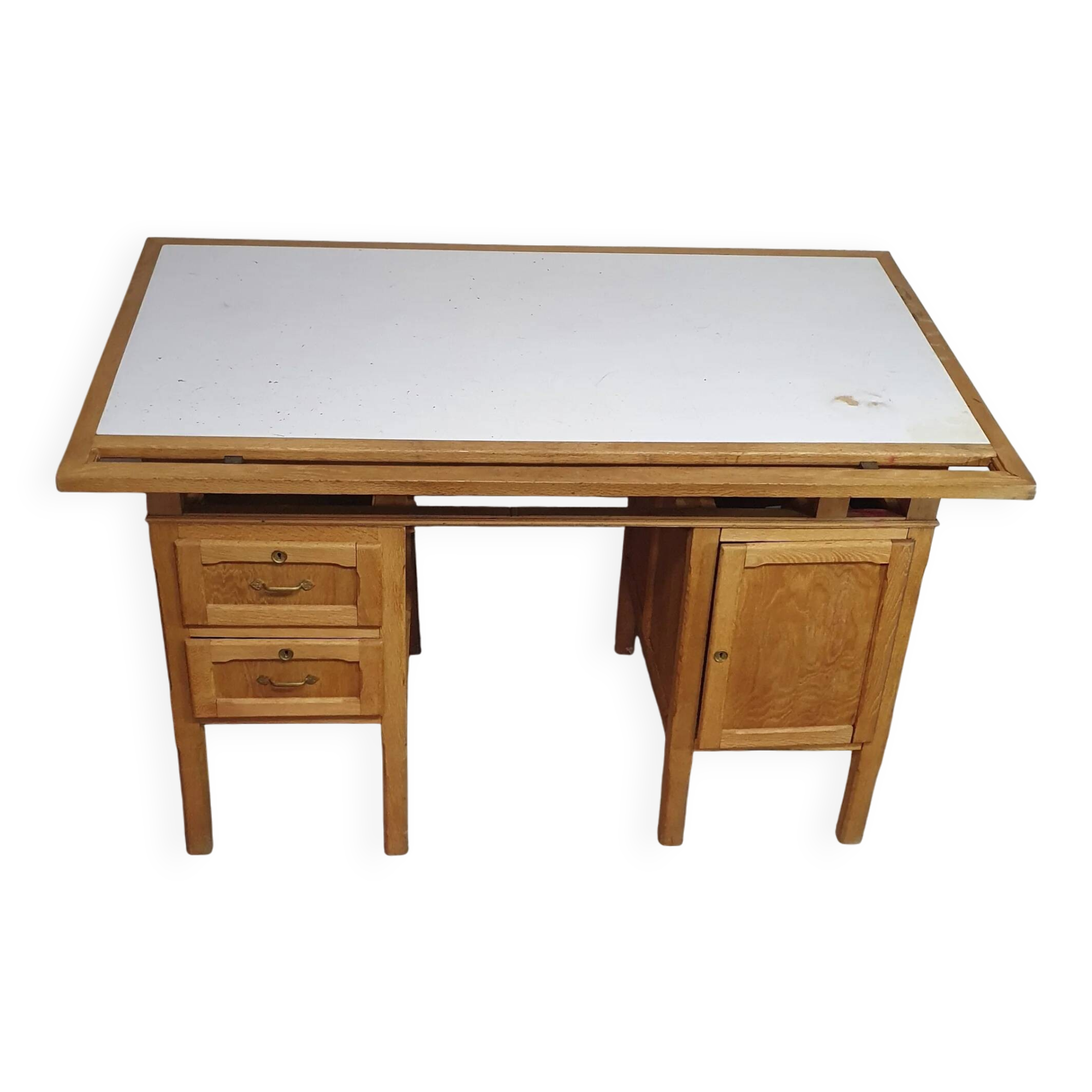 Large oak architect desk / table 1940's
