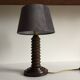 Vintage wood geometric lamp