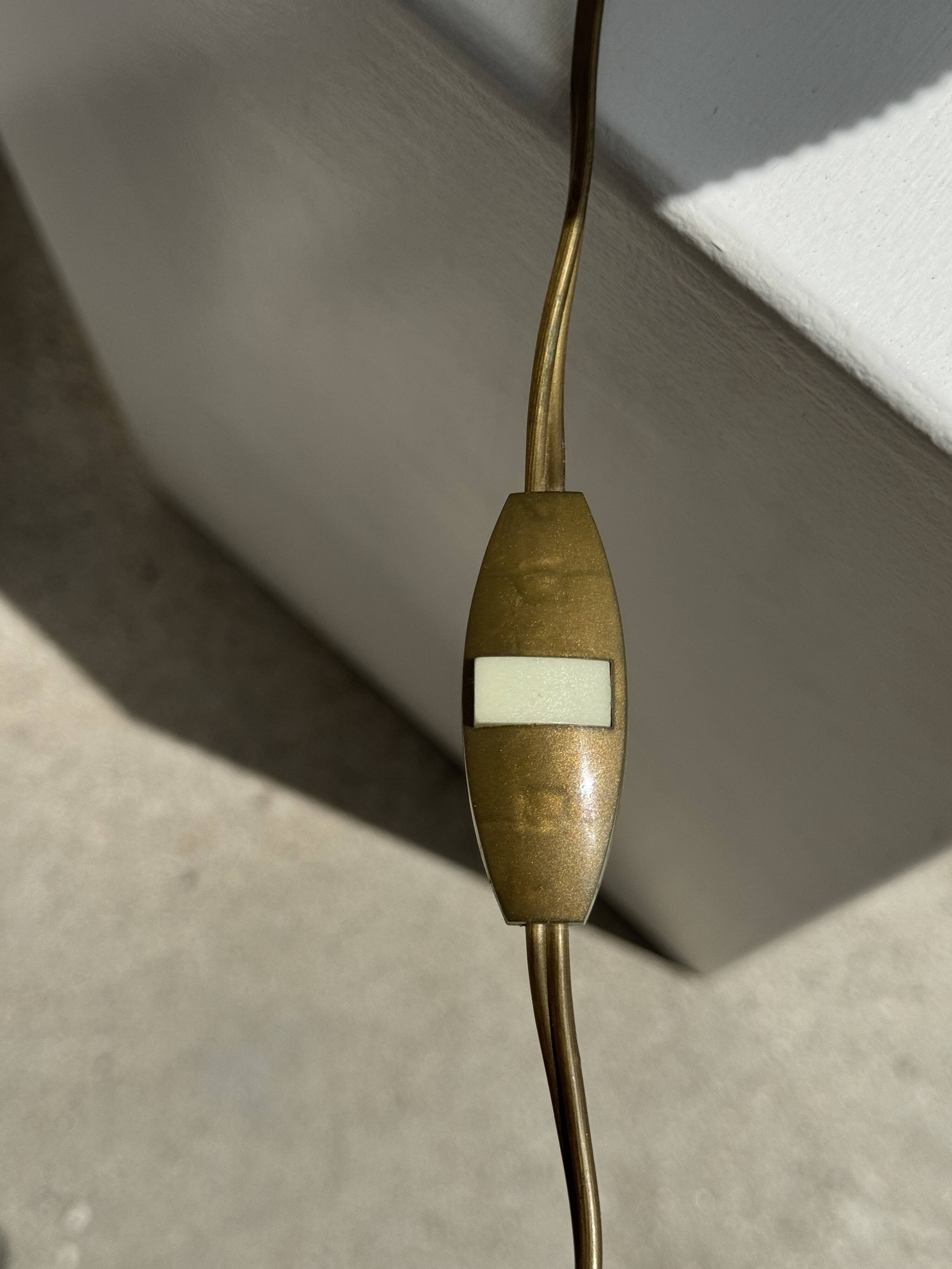 Small classic gold brass lamp with cream shade H48