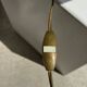 Small classic gold brass lamp with cream shade H48