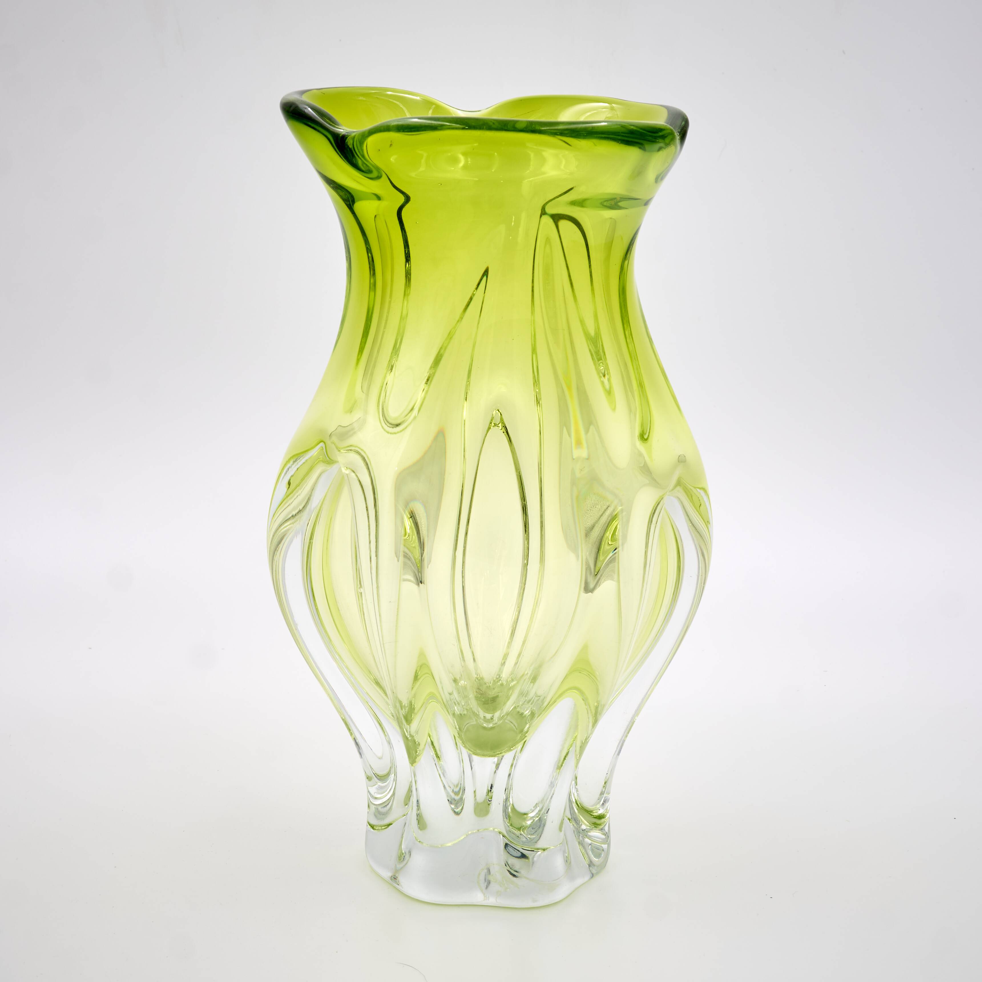Vase en verre artistique vintage par Josef Hospodka, Tchécoslovaquie, années 1960.