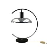 Mid-century modern chromed Table lamp, in the manner of Mariano Fortuny Italy, 1970s