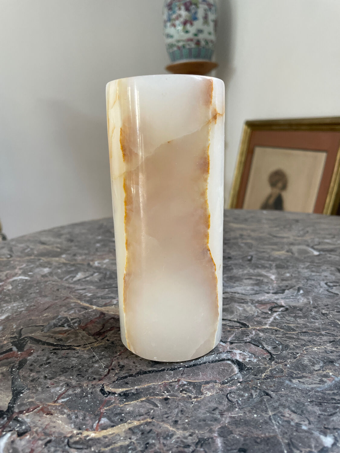 Vase vintage en onyx 1970