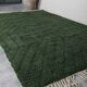 Tapis en laine pure fait main traditionnelle vert taille 1,4/2,6 m