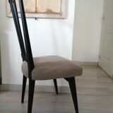 Lot 2 chaises bois tissu