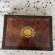 Antique Boston game box from the 19th century - marquetry, tokens, and handwritten rules.