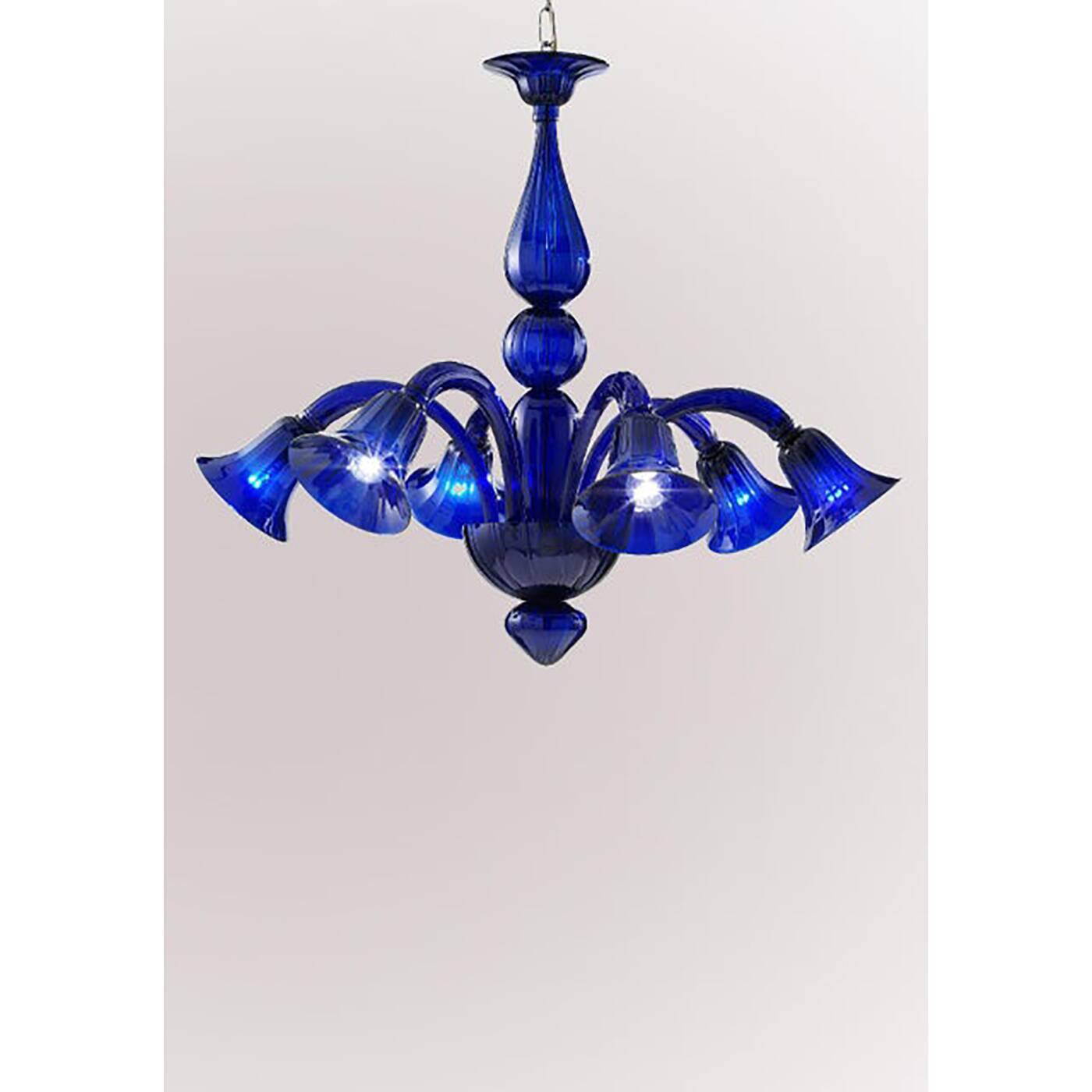 Contemporary Translucent Azzurre Murano Style Glass Chandelier