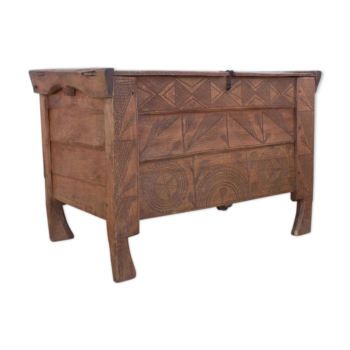 Antique Hand-Crafted Beech Trunk