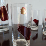 Carafe service and glass with orangeade or bohemian crystal water