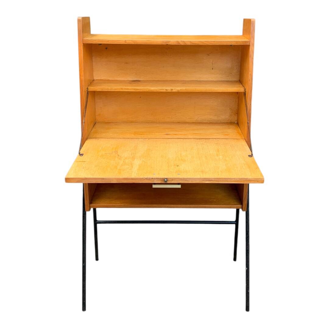 Vintage 1950s asymmetrical wall-mounted secretary desk