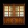 Pair of teak colonial-style bookshelves / display cabinets.