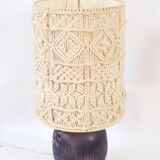 Lampe macramé et céramique