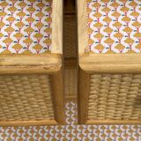 Vintage rattan and woven wicker chest of drawers 1970
