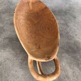 Carved wooden flat-plated - artisanal tribal art African cuisine