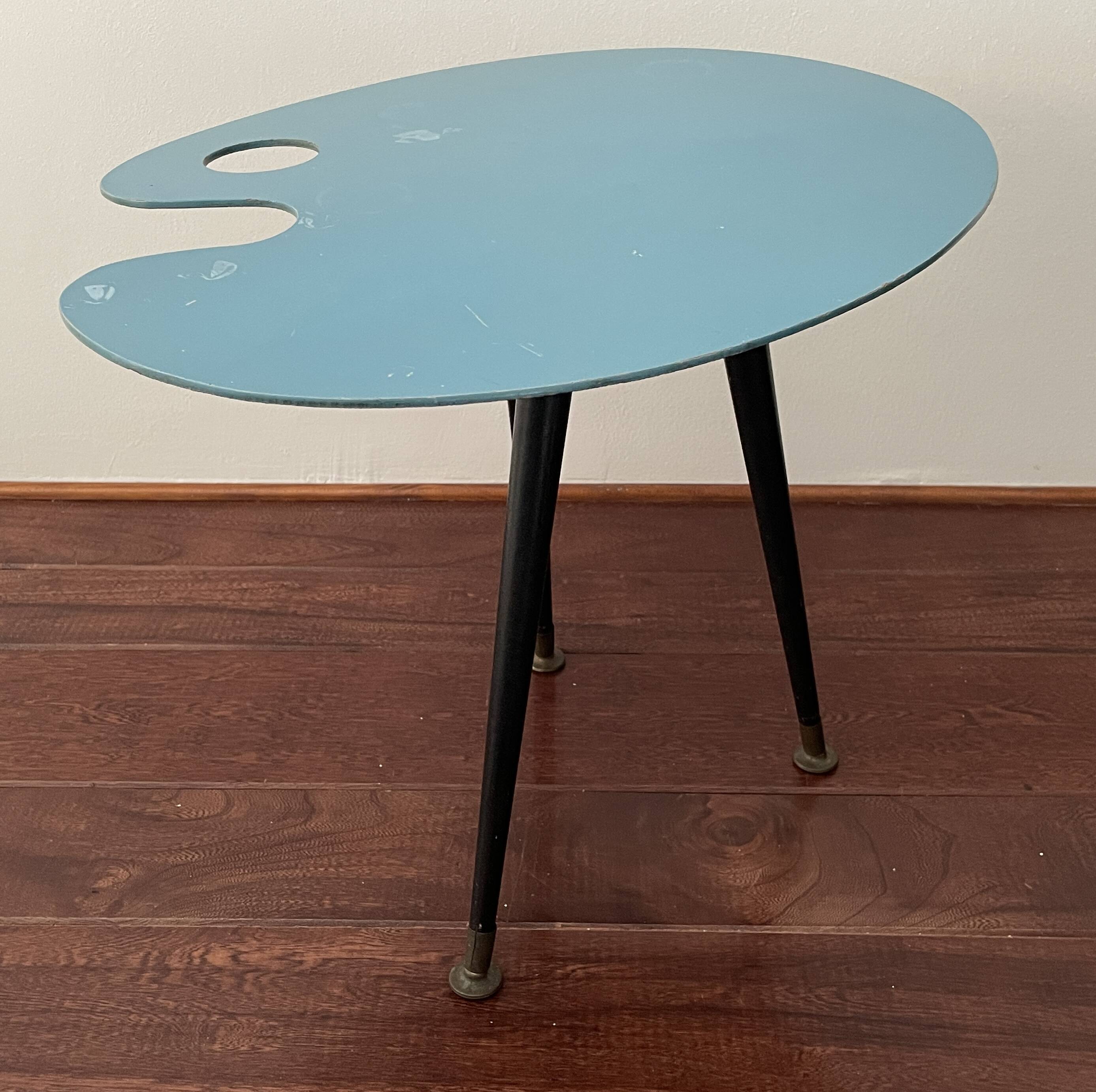 Palette-shaped side table, Lucien de Roeck, 1950s