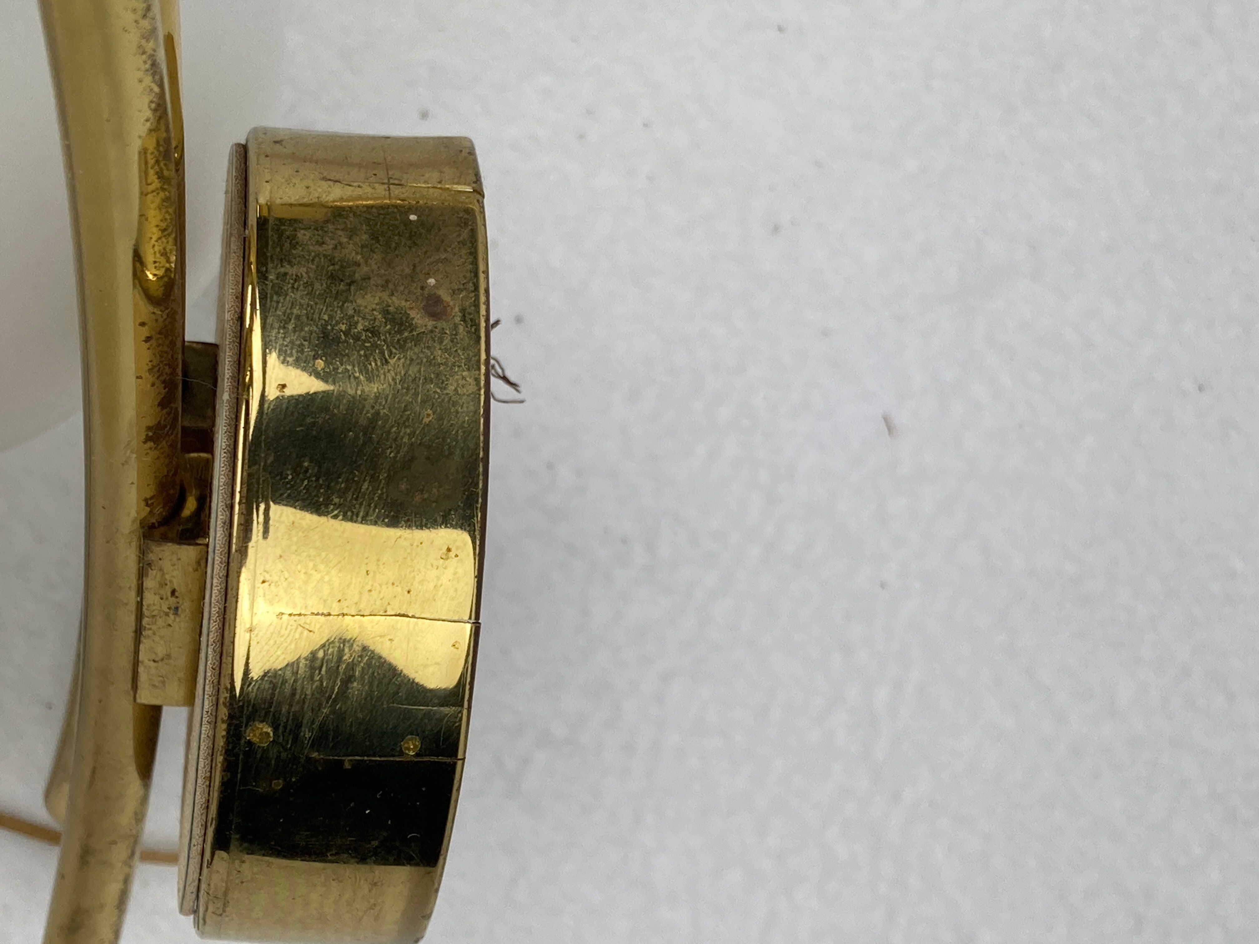 Pair brass and opaline wall sconces or bedside lamps, Austria 1950s