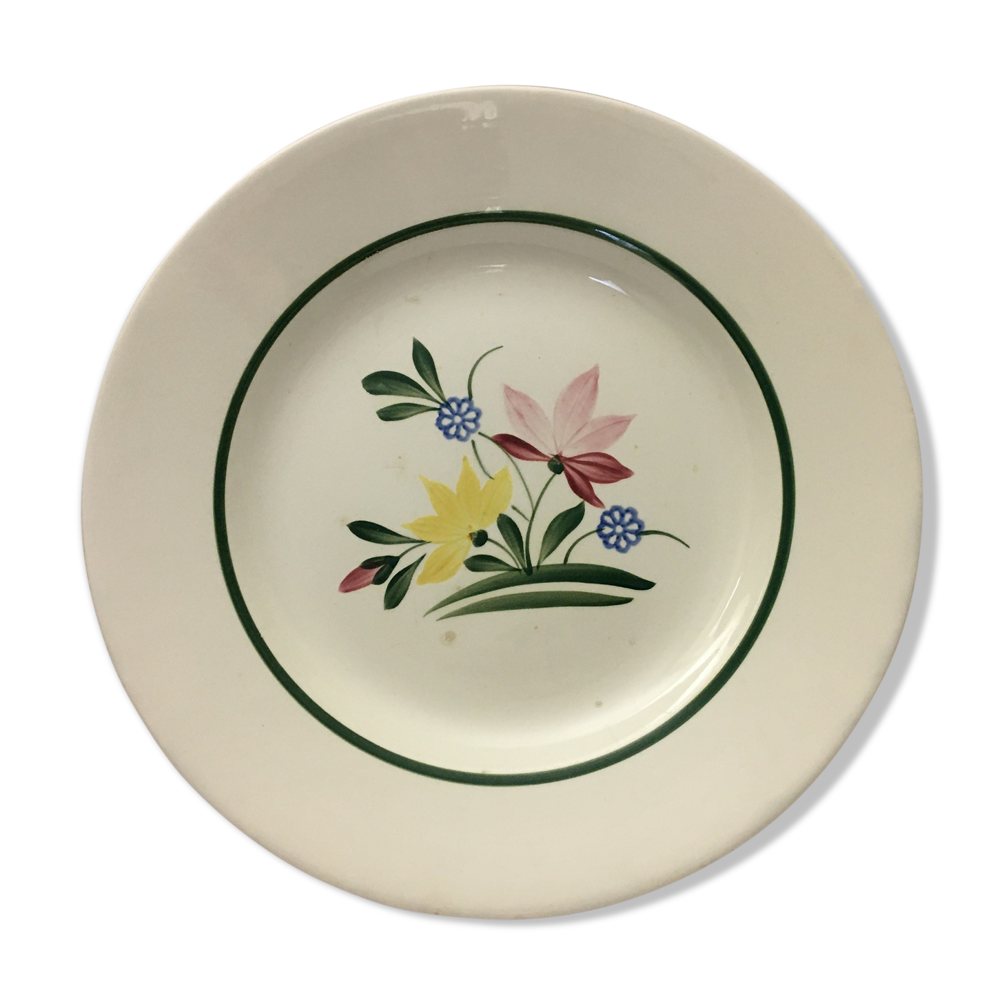 Round serving dish stamped "digoin sarreguemines" douglas model