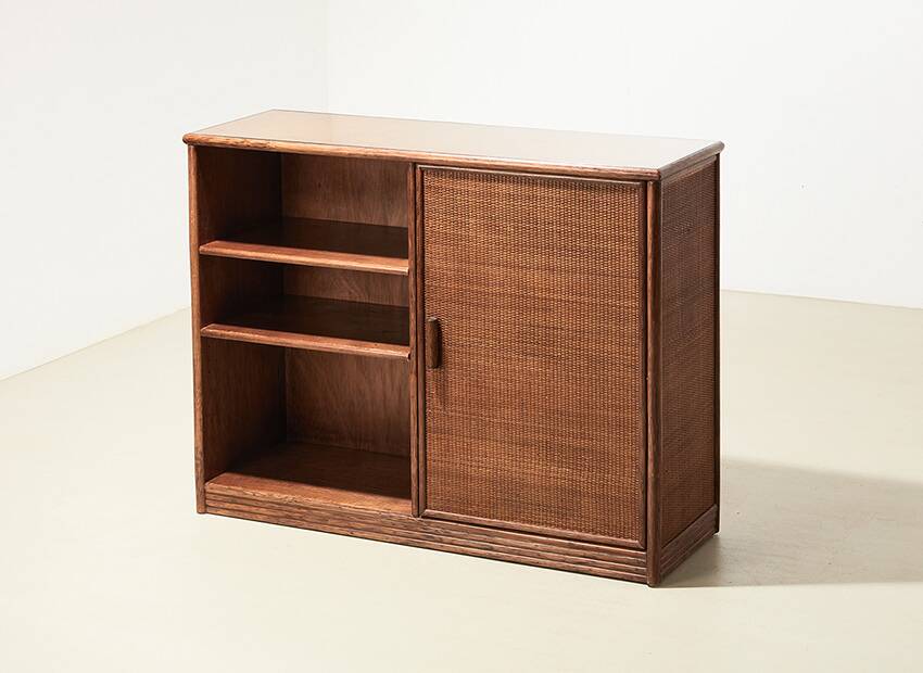 Modernist Rattan Cabinet Netherlands 1930s