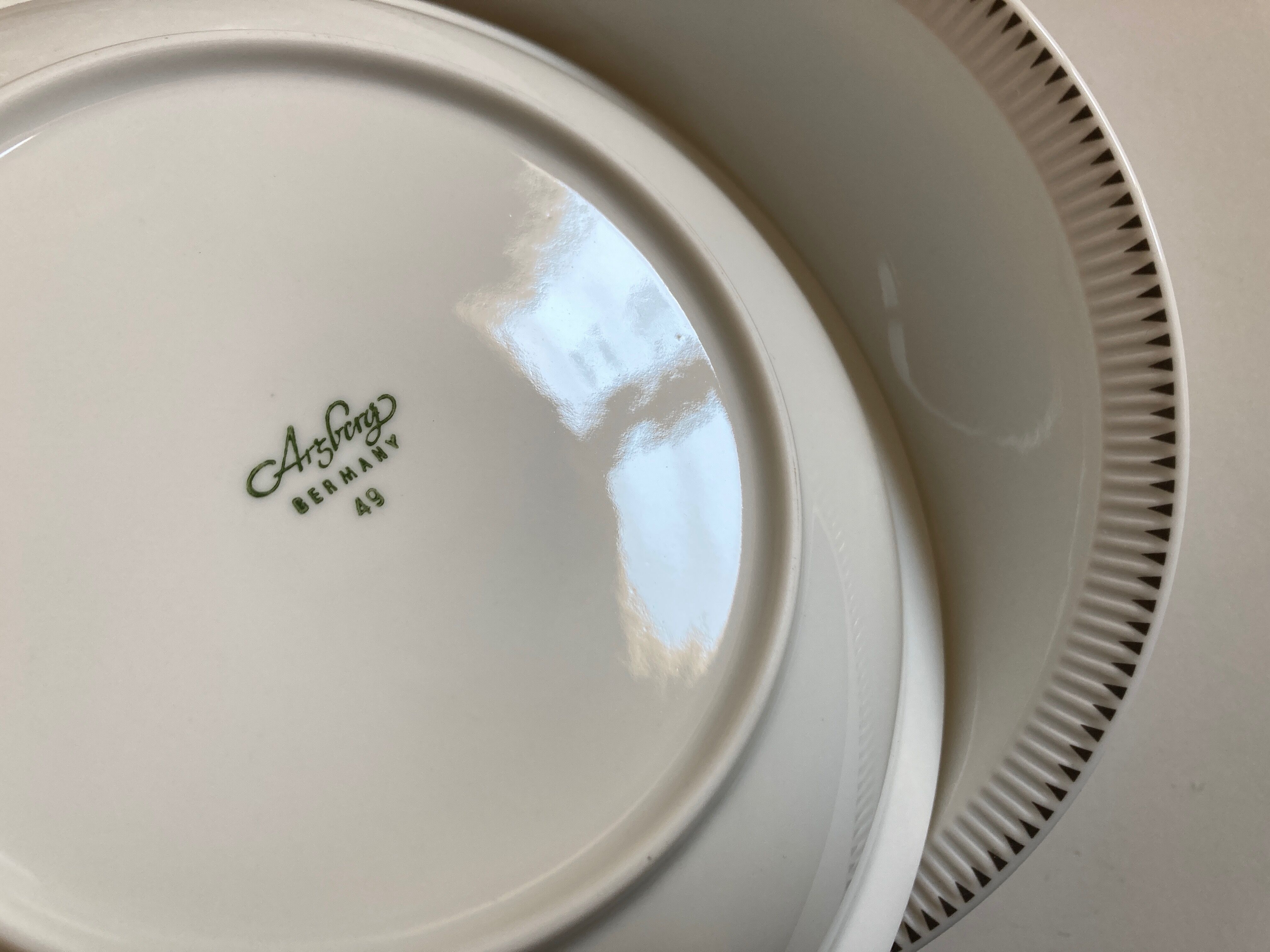 Set of 6 plates cap mid century neo classic Scandinavian 1960