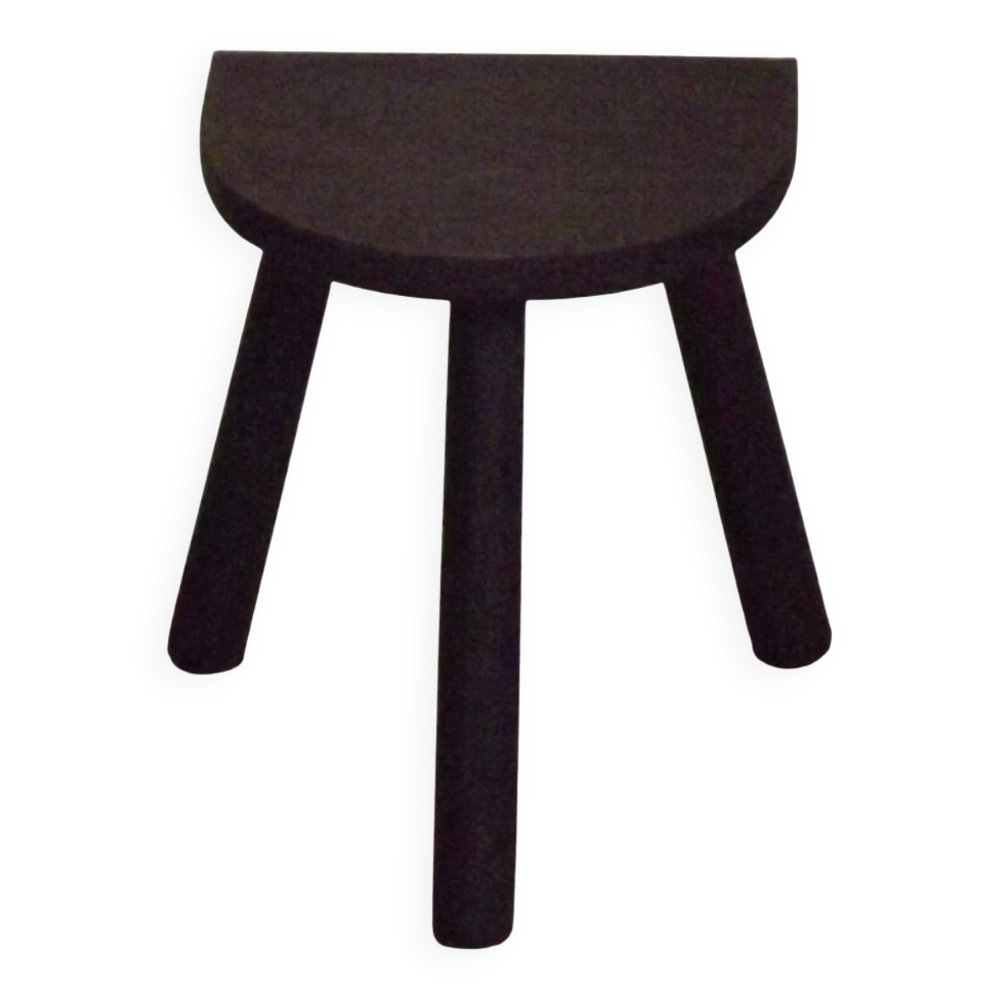 Vintage French Traditional Wooden 3 Legged Milking Stool – D-Shaped Seat