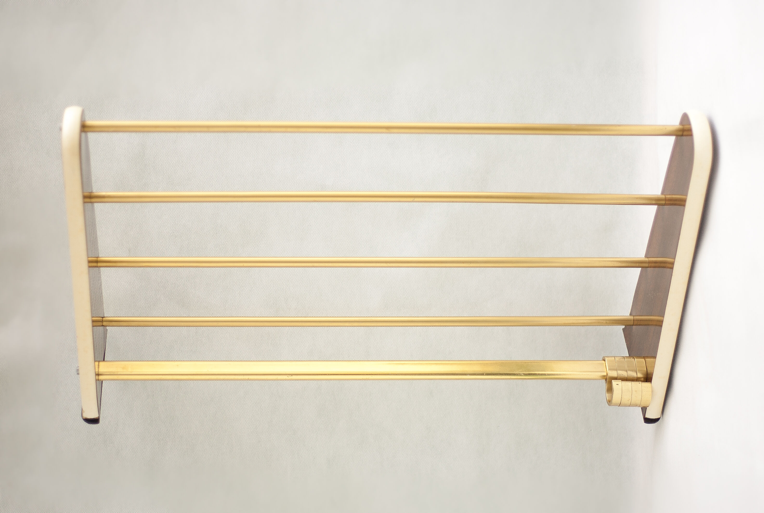 Formica and brass vintage coat rack