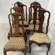 Set of eight Dutch marquetry chairs from the 19th century.