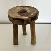 Patinated tripod stool