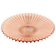 Art Deco Fruit Bowl Pink Pressed Glass Depression Glass 30cm