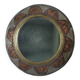 Round Mirror Flower Antique Brass