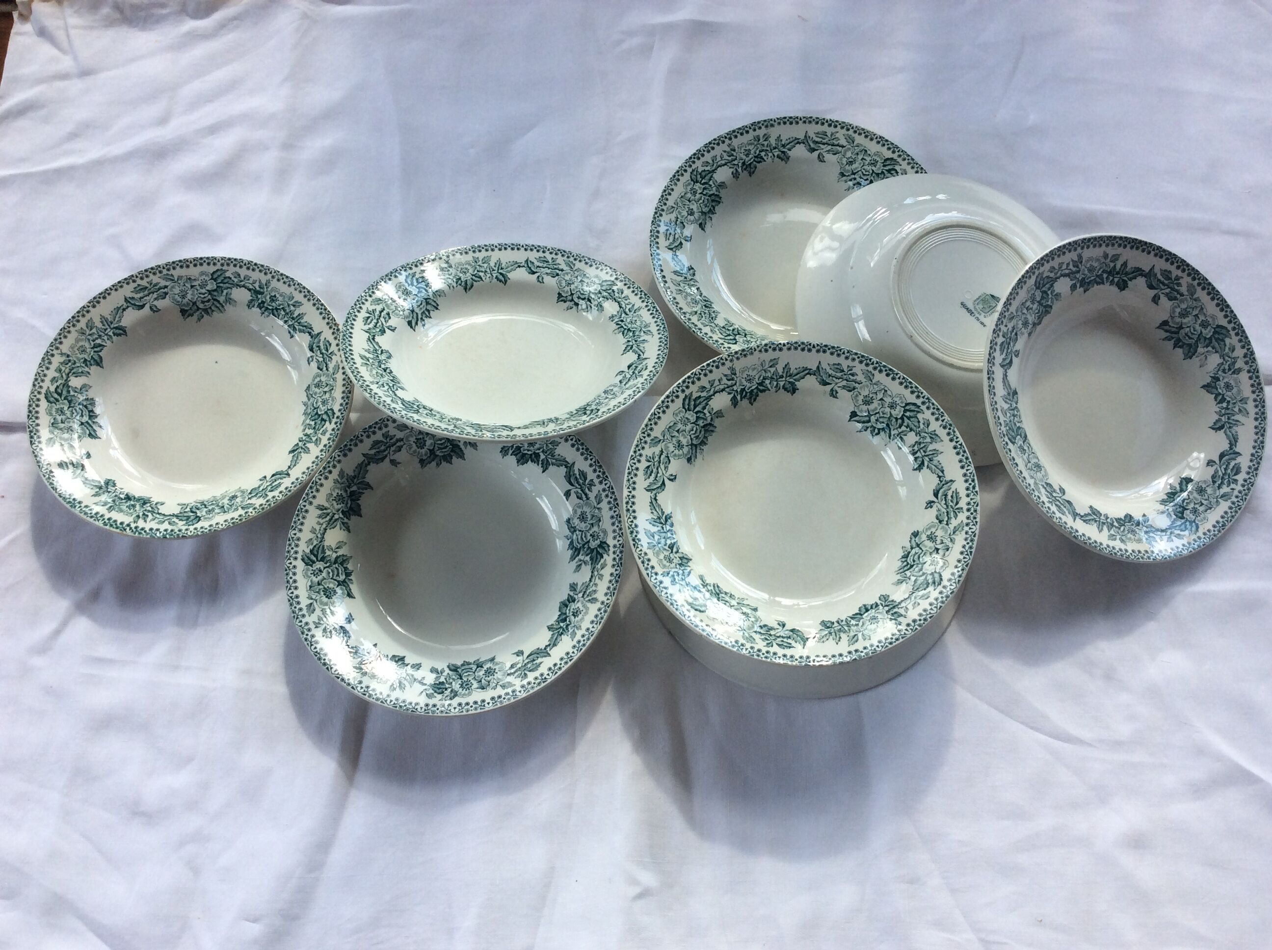 8 vintage hollow plates Terre de Fer