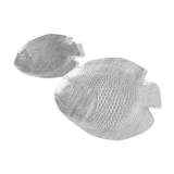 Set of 2 vintage fish dishes in glass Arcoroc France