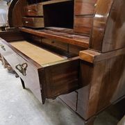 Important cylinder desk secretary in Louis XVI style made of mahogany with a system.