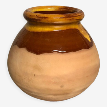 Glazed terracotta ball vase