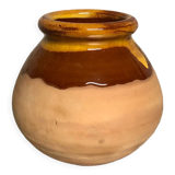 Glazed terracotta ball vase