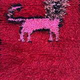 Red Boujad Moroccan rug - 337 x 93 cm