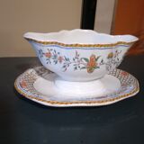 Sauciere service Gien Rouen au saintfoin numeroté 92 with certificate