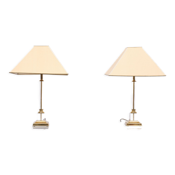 Paire de lampes Kullmann Hollywood Regency Allemagne 1970s