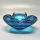Cendrier ou vide-poches bleu en verre Murano Bullicante par Flavio Poli des années 1960.