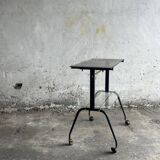 Black brass and glass mid-century trolley with sculptural legs — two-tier vintage bar cart