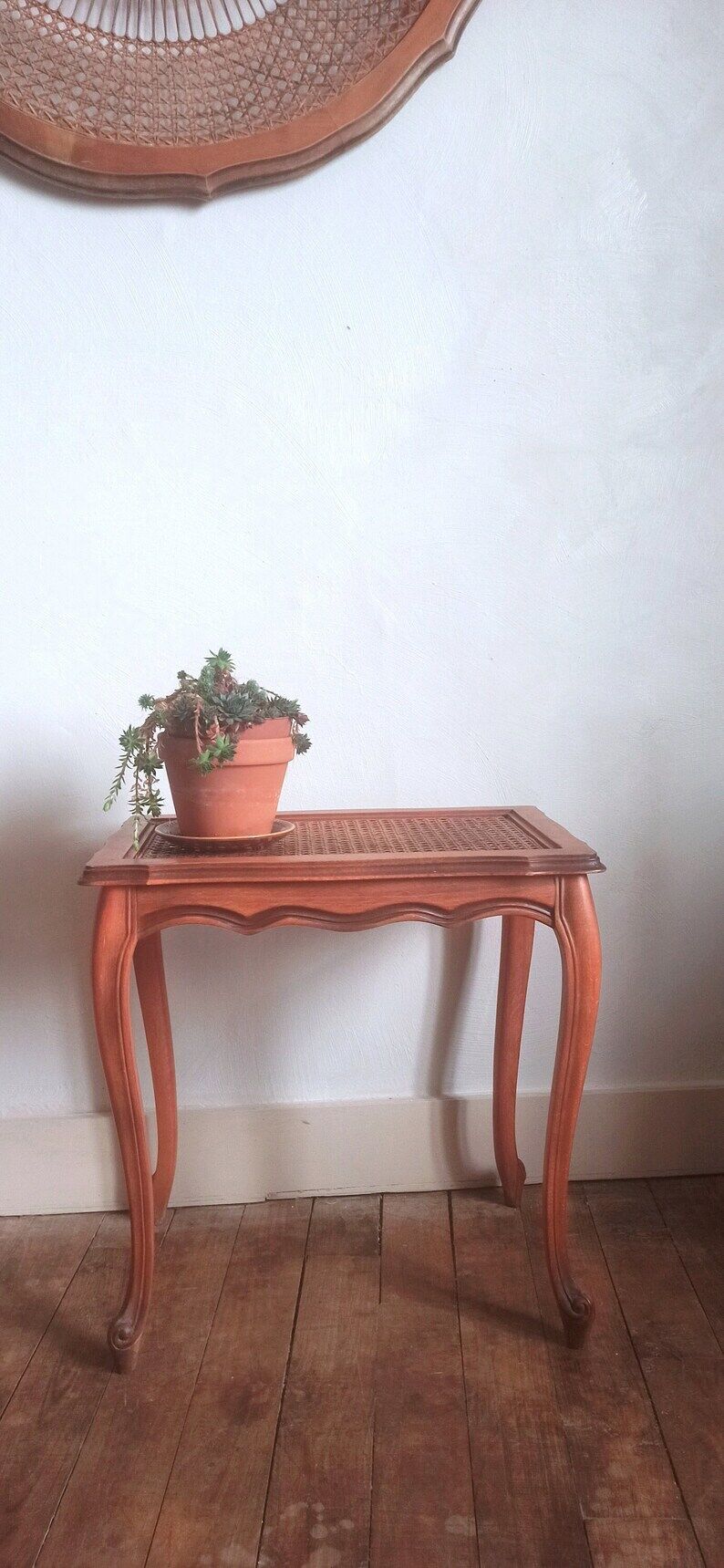 Side table in wooden and canning