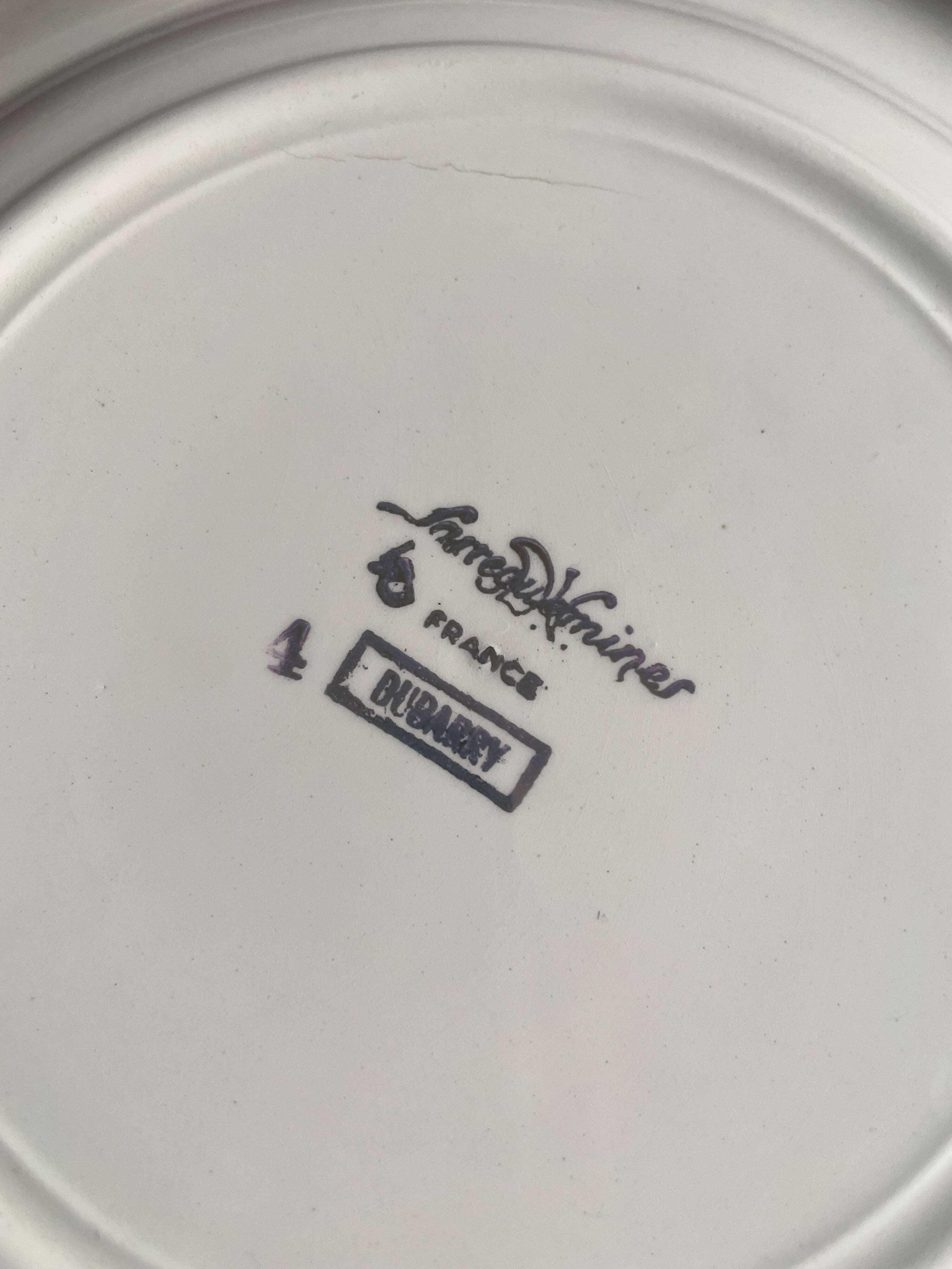 Sarreguemines Dubarry earthenware dessert plates