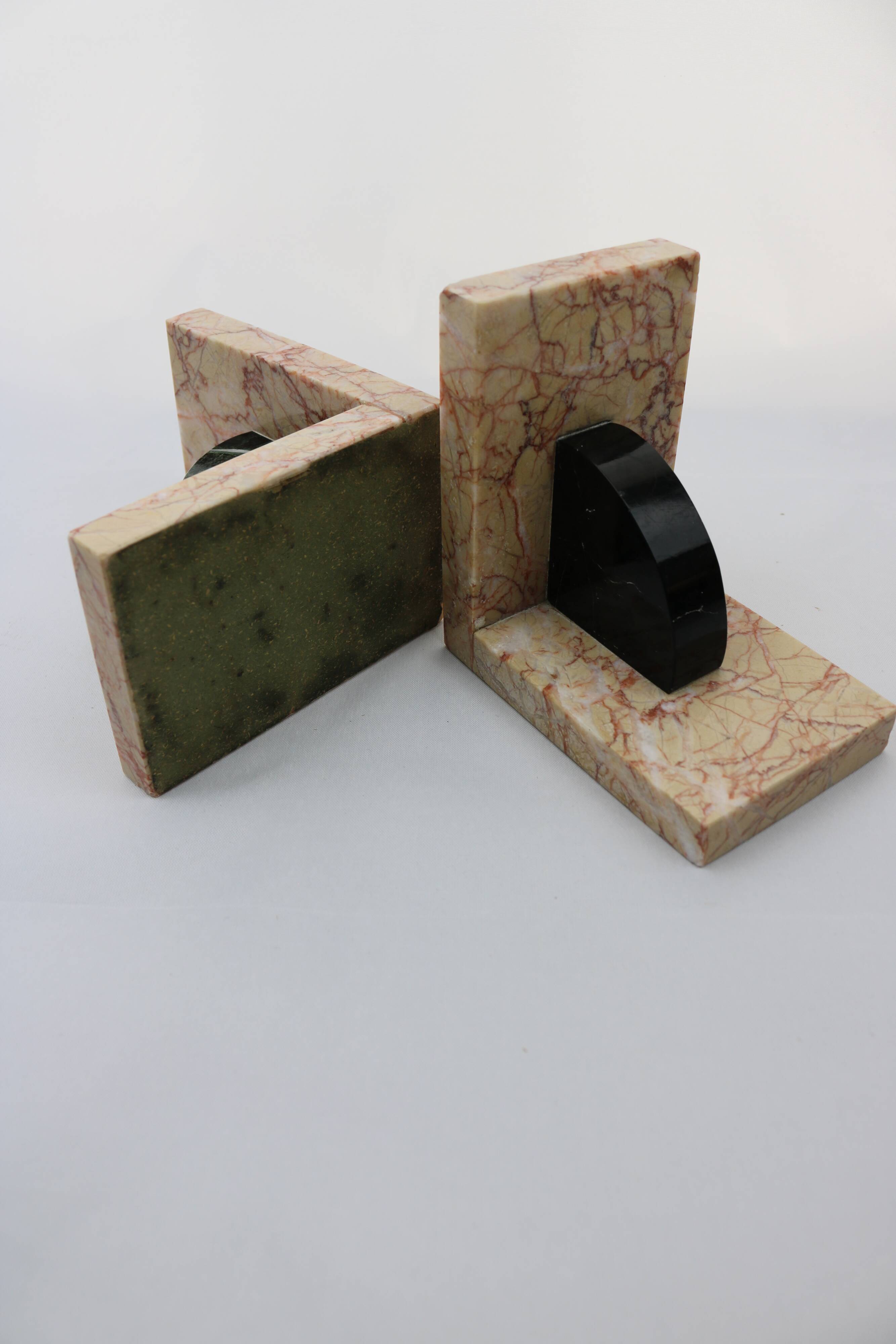 Art Deco Marble Bookends