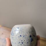 Speckled glazed stoneware ceramic cups, handmade in blue and white