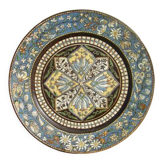 Wall plate in enamels from Thun Switzerland, Nineteenth century period