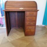 Retro-Desk / counter-American cylinder-mesh oak-1920s/40s