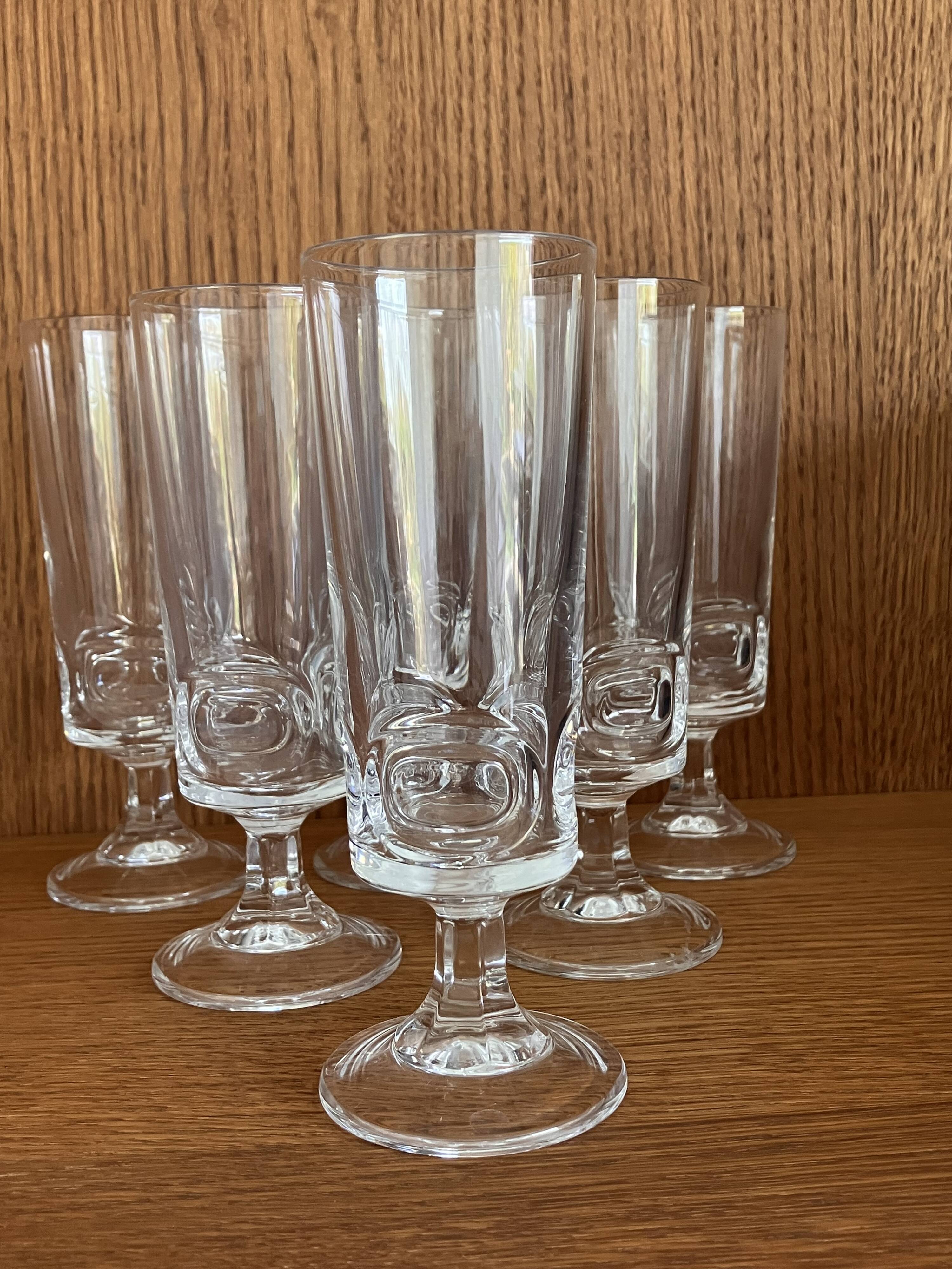 1970s Cristal d'Arques Series B champagne flutes: set of 6